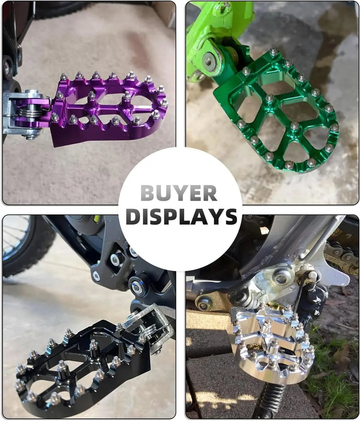 Dirt Bike Foot Pegs with Springs,7075 Aluminum CNC Footpegs Pedals Rests for Surron Light Bee X and S/E Ride Pro SS/CRF150F CRF230F 03-19/X160/X260-Black