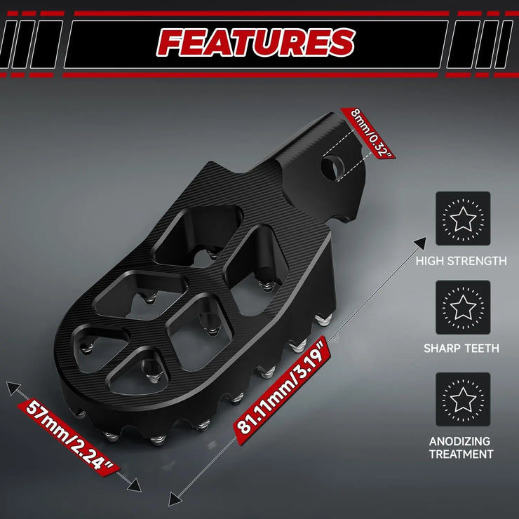 Dirt Bike Foot Pegs with Springs,7075 Aluminum CNC Footpegs Pedals Rests for Surron Light Bee X and S/E Ride Pro SS/CRF150F CRF230F 03-19/X160/X260-Black