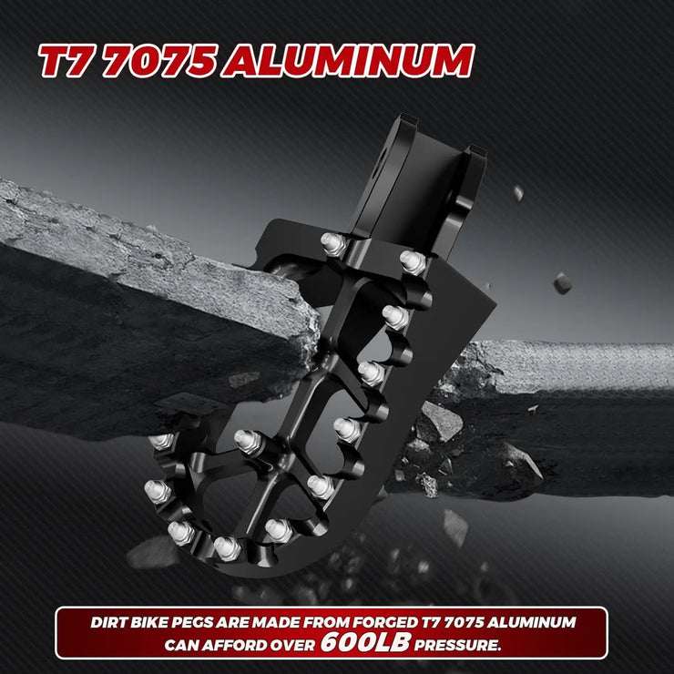 Dirt Bike Foot Pegs with Springs,7075 Aluminum CNC Footpegs Pedals Rests for Surron Light Bee X and S/E Ride Pro SS/CRF150F CRF230F 03-19/X160/X260-Black