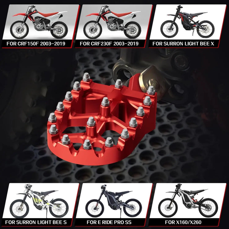 Dirt Bike Foot Pegs with Springs,7075 Aluminum CNC Footpegs Pedals Rests for Surron Light Bee X and S/E Ride Pro SS/CRF150F CRF230F 03-19/X160/X260-Black