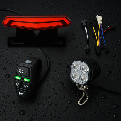 E-Bike Front & Rear Light Set with Horn & Switch ApexE-Drive