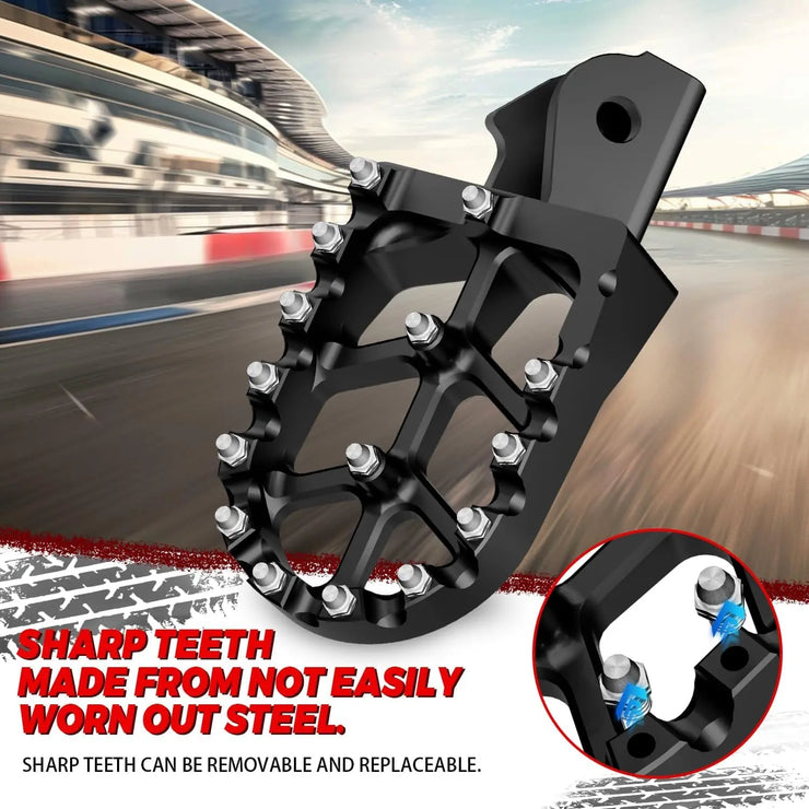 Dirt Bike Foot Pegs with Springs,7075 Aluminum CNC Footpegs Pedals Rests for Surron Light Bee X and S/E Ride Pro SS/CRF150F CRF230F 03-19/X160/X260-Black