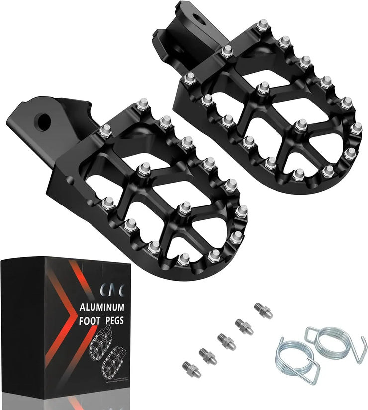 Dirt Bike Foot Pegs with Springs,7075 Aluminum CNC Footpegs Pedals Rests for Surron Light Bee X and S/E Ride Pro SS/CRF150F CRF230F 03-19/X160/X260-Black