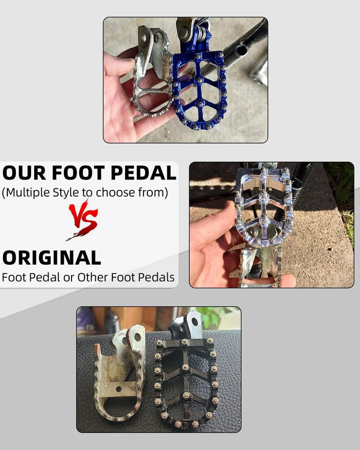 Dirt Bike Foot Pegs with Springs,7075 Aluminum CNC Footpegs Pedals Rests for Surron Light Bee X and S/E Ride Pro SS/CRF150F CRF230F 03-19/X160/X260-Black